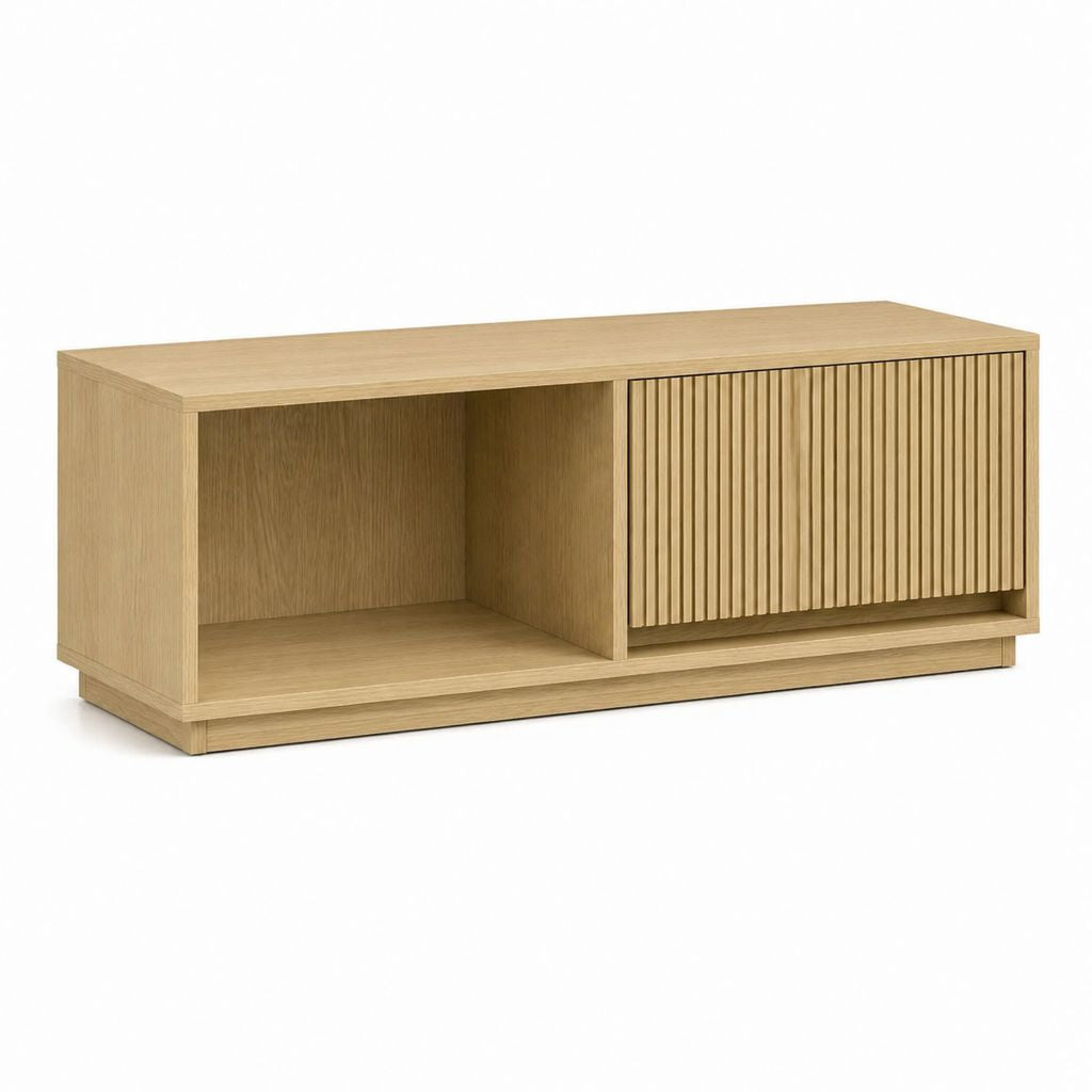 Mobile TV rettangolare rovere chiaro in MDF impiallacciato rovere 120 x 40 x 55 cm