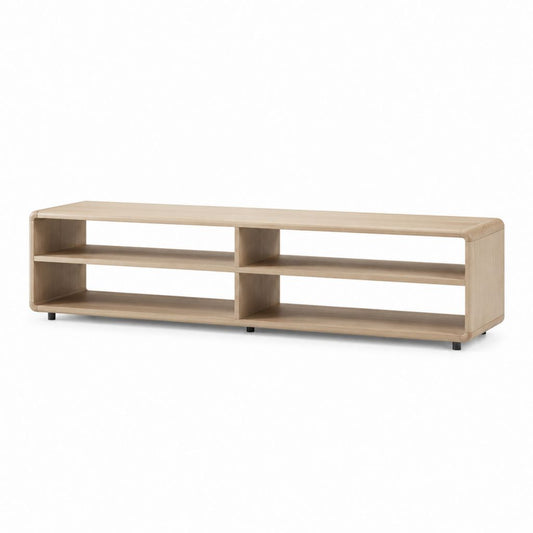 Mobile TV basso in MDF impiallacciato rovere naturale rettangolare 180 x 40 x 50 cm